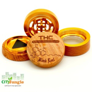 Black Leaf - Grinder in legno "THC"