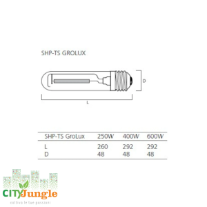 Sylvania Bulbo 400W HPS-GROLUX VEGETATIVA E FIORITURA