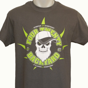420 Backyard - Maglietta a maniche corte "Skull" Grigia