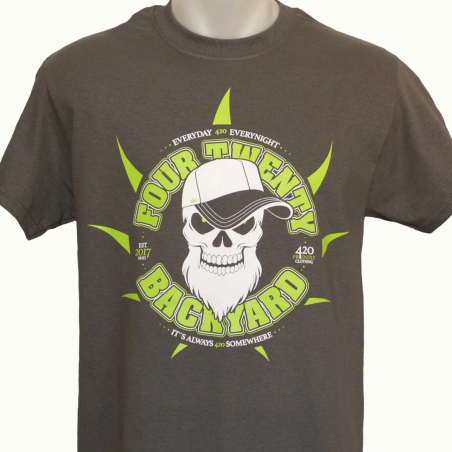 420 Backyard - Maglietta a maniche corte "Skull" Grigia