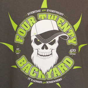420 Backyard - Maglietta a maniche corte "Skull" Grigia