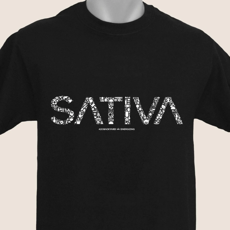 420 Backyard - Maglietta a maniche corte "Sativa vs Indica" Nera