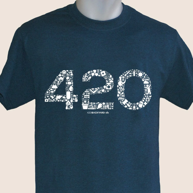 420 Backyard - Maglietta a maniche corte "420 Icons" Blue