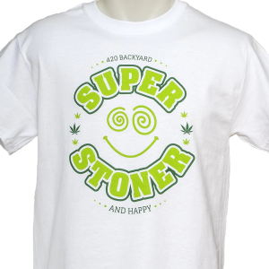 420 Backyard - Maglietta a maniche corte "Super stoner" Bianca