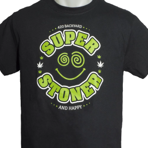 420 Backyard - Maglietta a maniche corte "Super stoner" Nera