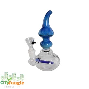 Black Leaf - Bong gorgogliatore in vetro blu