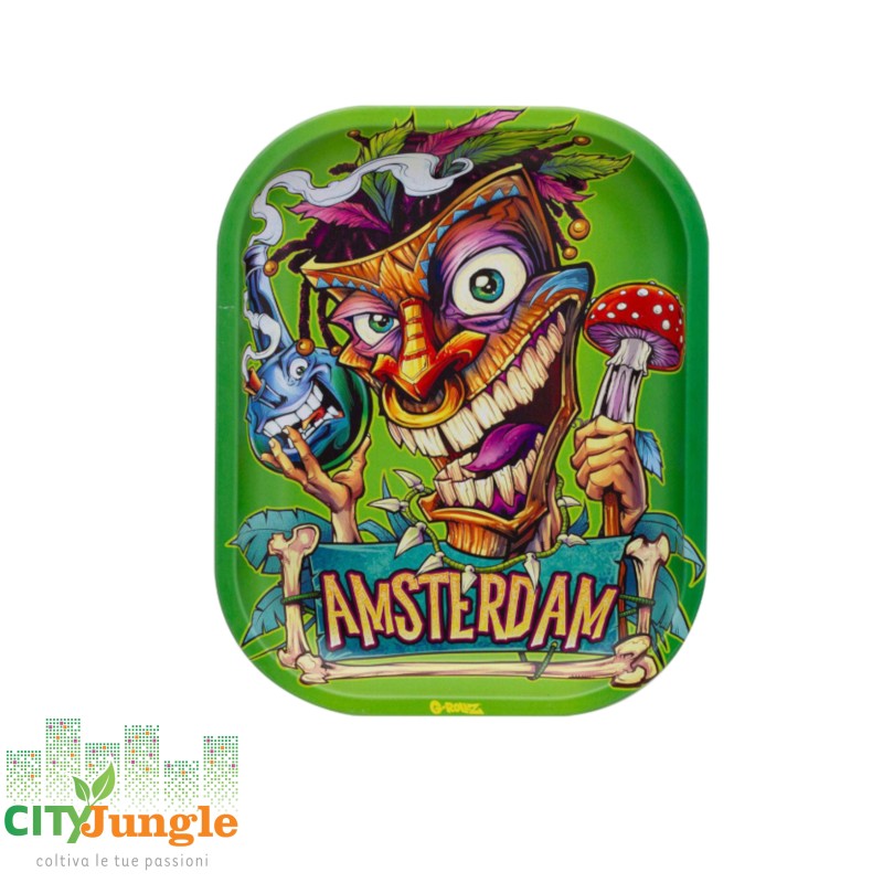 G-Rollz - Vassoio per rollare TIKI Small AMSTERDAM G-Rollz - Vassoio per rollare TIKI Small AMSTERDAM